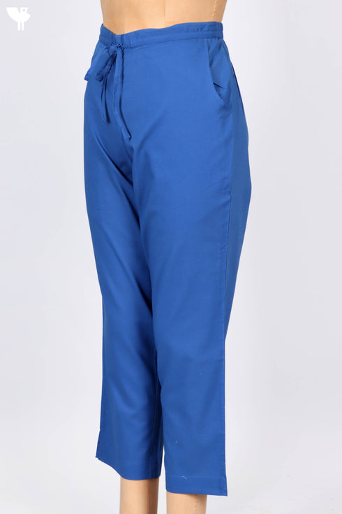 Cambric Cotton Pants In Prussian Blue